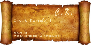 Czvik Kornél névjegykártya